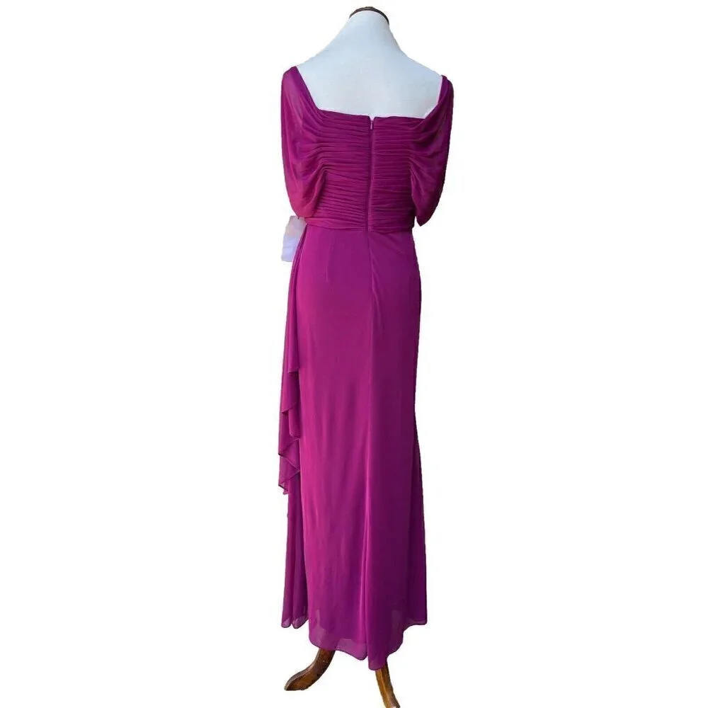 Women's Alex Evenings Shirred Mesh Gown Dress Size 6 Purple NWOT - Picture 2 of 14